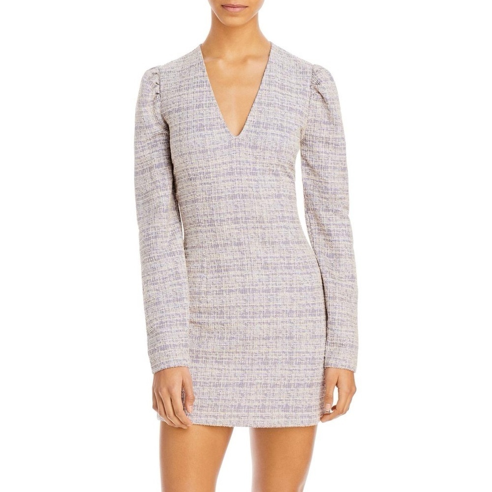 Aqua Cream and Purple Long Sleeve Dress 0144